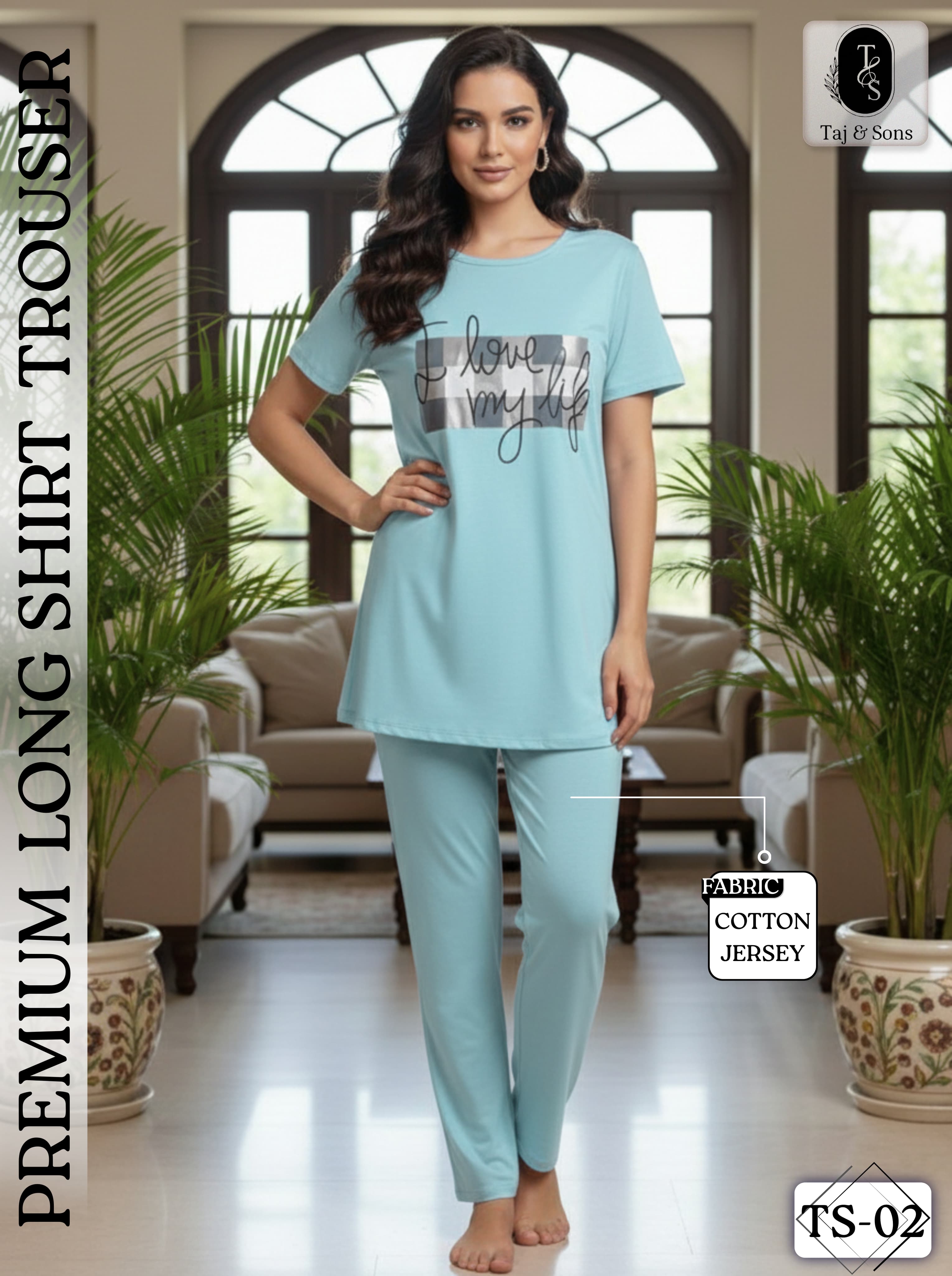 Premium  Cotton Jersey Night Suit for Women