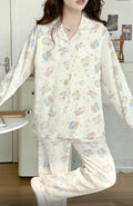 Cute Cartoon Printed Cotton Night Suit for Women | Soft Full Sleeve Pajama Set