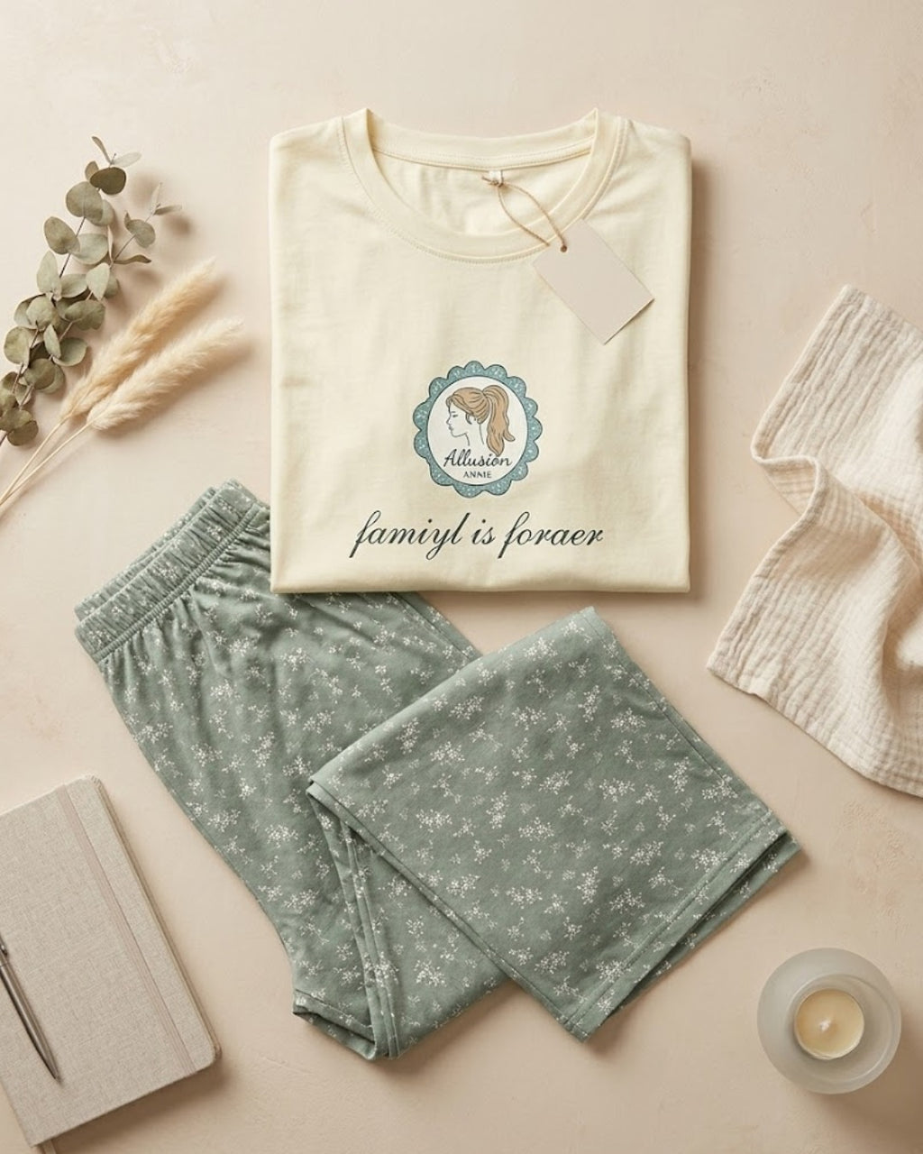 Sage Blossom Pajama Set